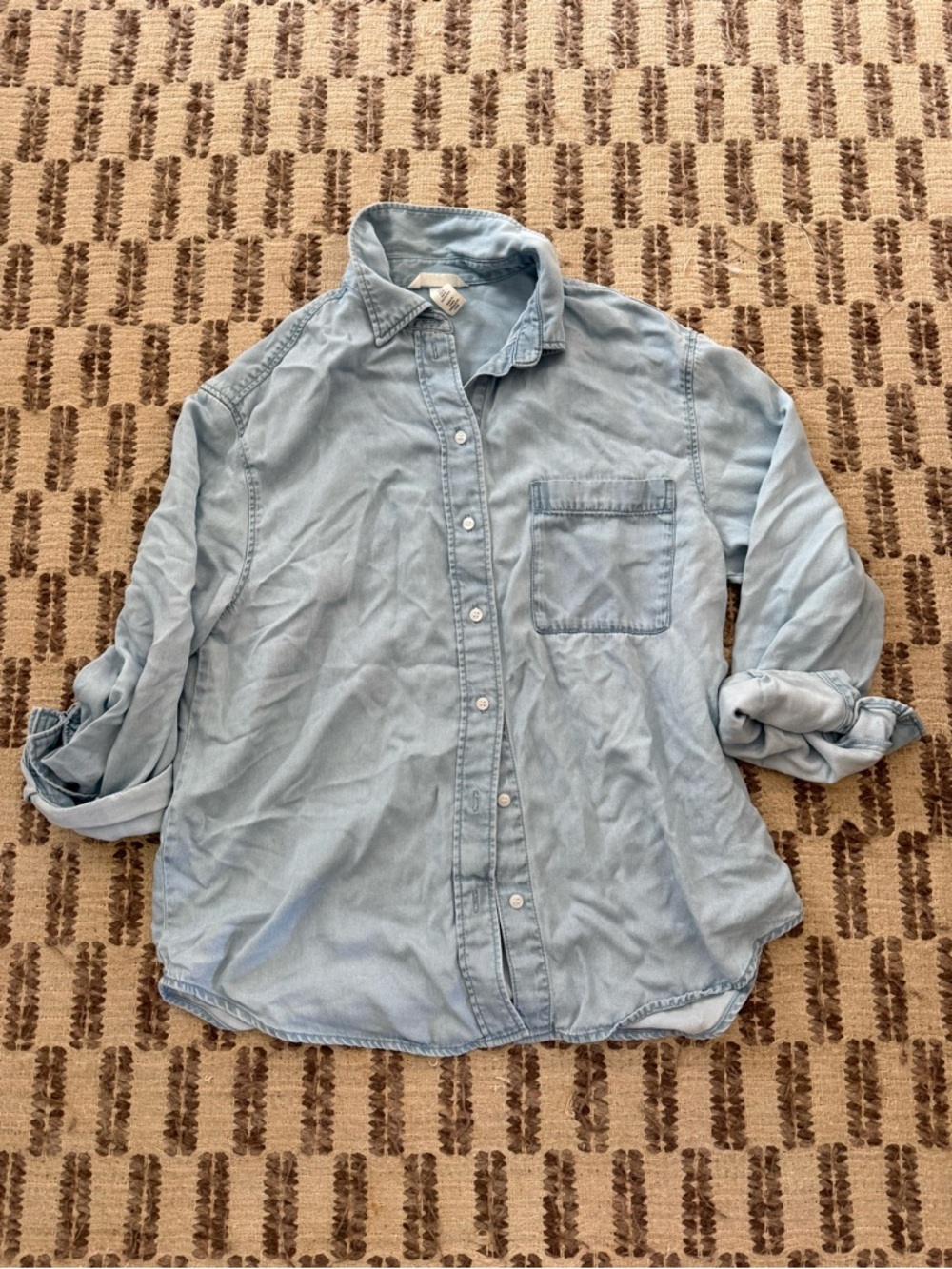 H&M Light Blue Women's chambray  Button-Down Shirt